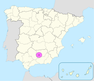 Mapa de ubicación de Jaén en España. Mapa de ubicación de Jaén en España.
