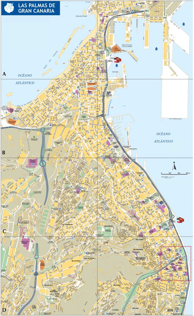Mapa de Las Palmas de Gran Canaria.