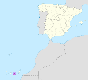 Mapa de ubicación de Las Palmas de Gran Canaria en relación con España.
