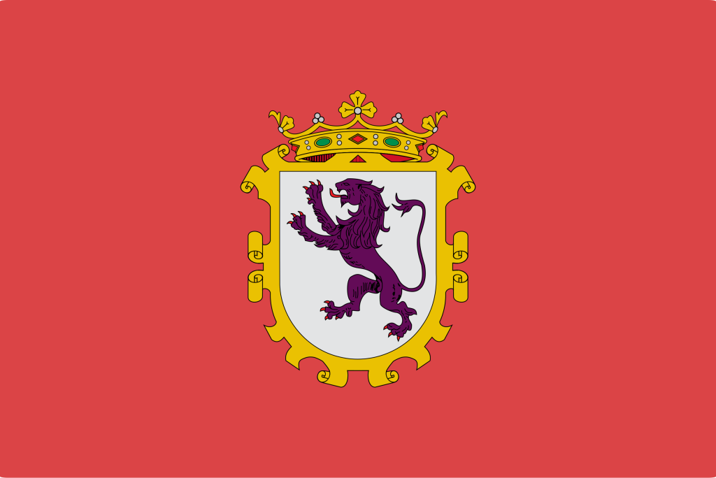 Bandera de la ciudad de León (España).