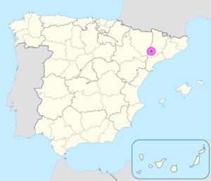 Mapa de ubicación de Lérida en España.