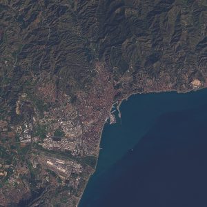 Vista de satélite centrada en Málaga.