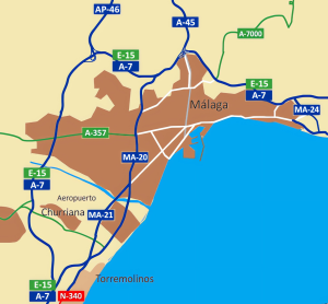 Accesos por carretera a la ciudad de Málaga
