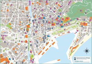 Plano turístico de la ciudad de Málaga