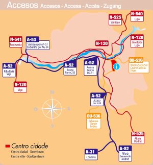 Accesos por carretera a la ciudad de Orense