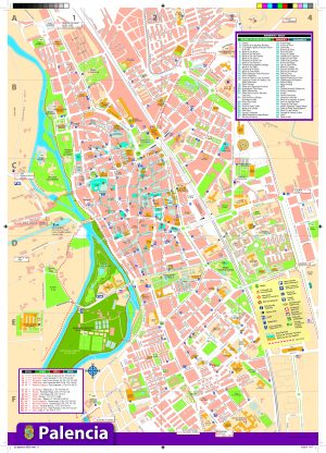 Plano turístico de la ciudad de Palencia
