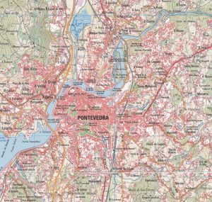 Mapa de la ciudad de Pontevedra