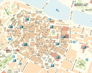 Plano del casco histórico de Pontevedra