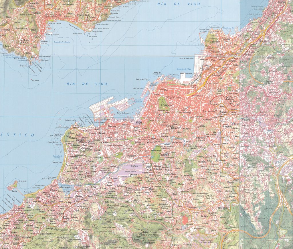 Mapa de la ciudad de Vigo.