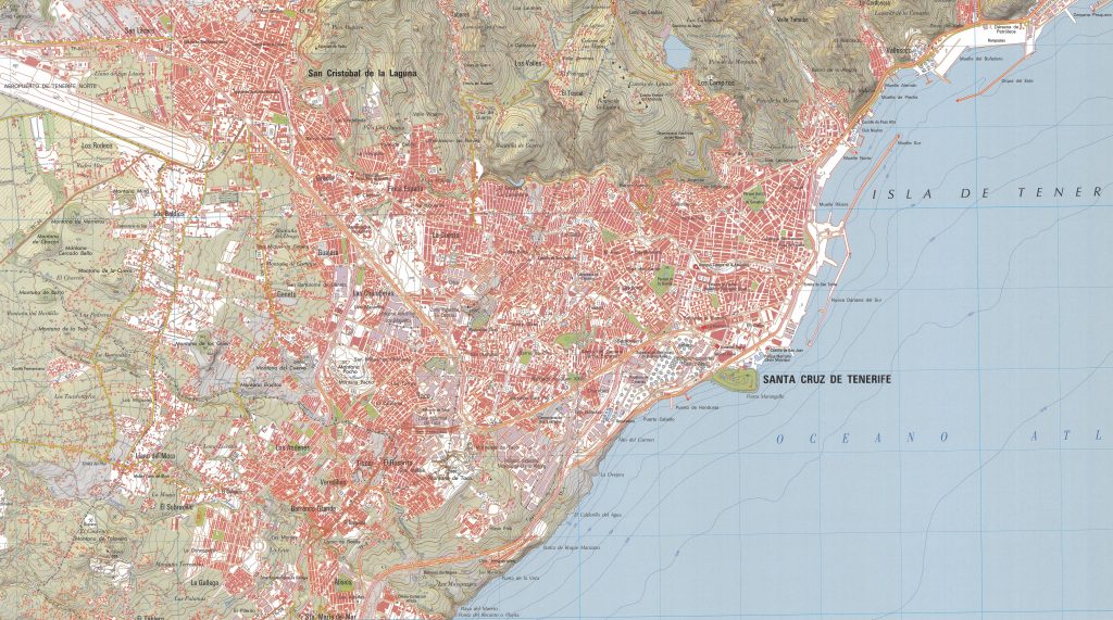 Mapa de la ciudad de Santa Cruz de Tenerife.