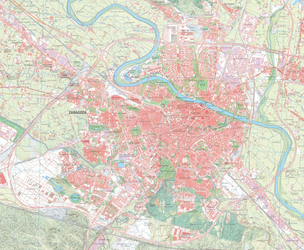 Mapa de la ciudad de Zaragoza.