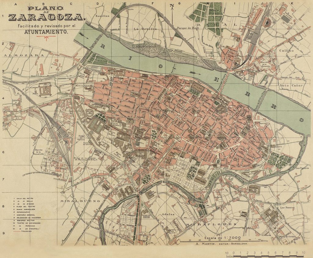 Plano de Zaragoza 1918.