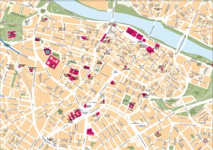 Plano del centro de la ciudad de Zaragoza
