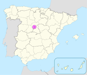 Mapa de ubicación de Segovia en España.
