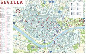 Plano turístico de la ciudad de Sevilla