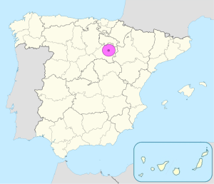 Mapa de ubicación de Soria en España.