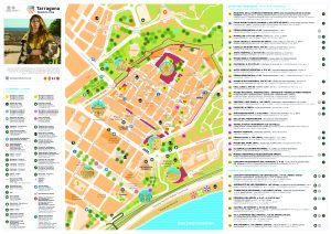 Plano del casco histórico de la ciudad de Tarragona.