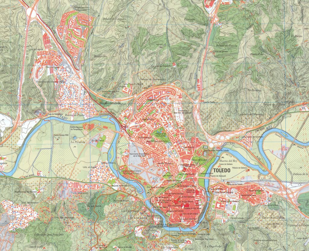 Mapa de la ciudad de Toledo.