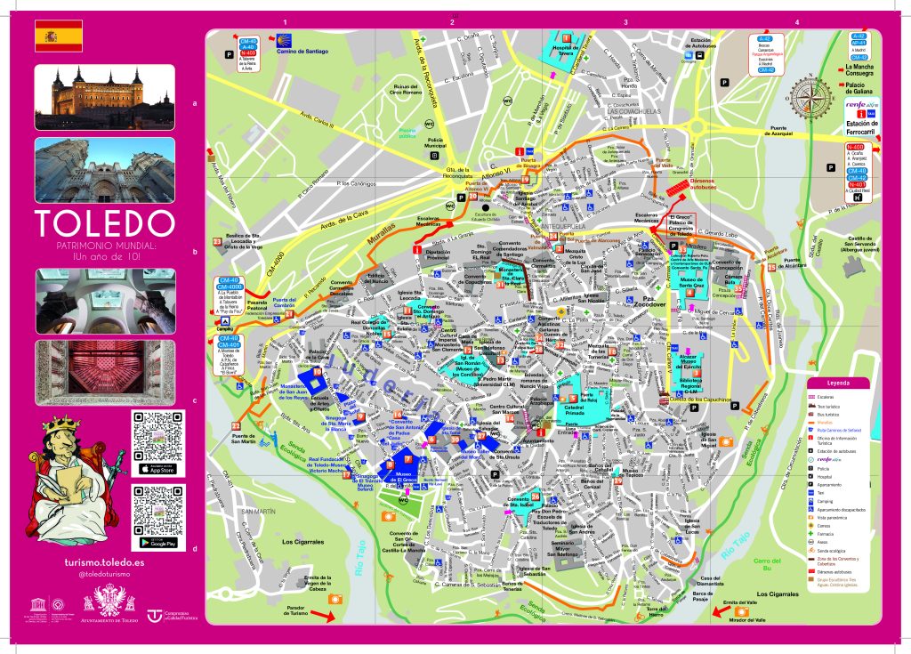 Plano turístico de la ciudad de Toledo.
