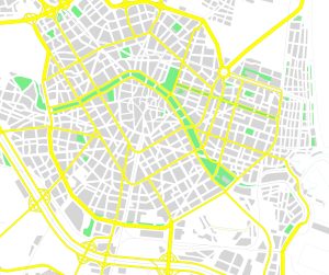 Mapa mudo del centro de Valencia. Mapa mudo del centro de Valencia.
