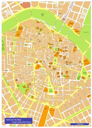 Plano de Ciutat Vella de Valencia