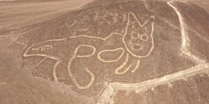 Geoglifo de Nazca en forma de gato.