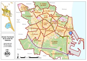 ¿Cuales son los distritos de Valencia?