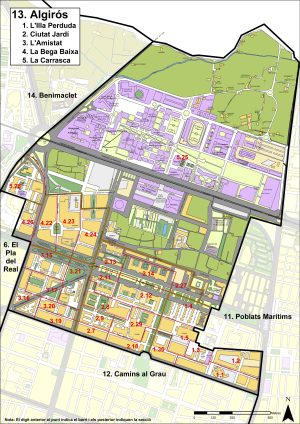 Plano del distrito de Algirós