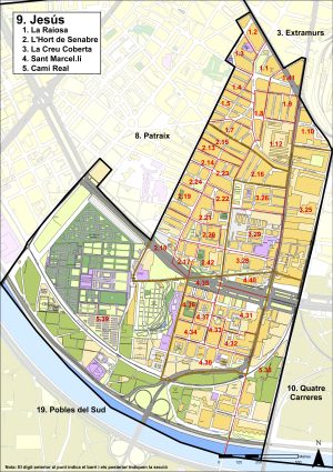 Plano del distrito de Jesús (Valencia)