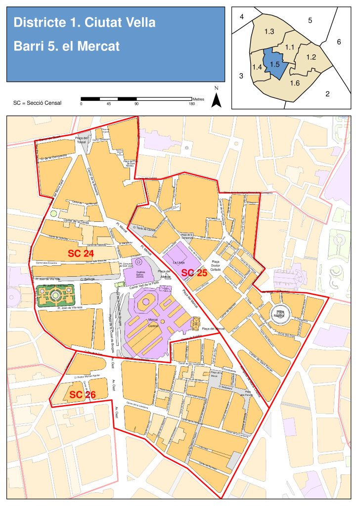 Plano del barrio del Mercado.