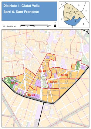 Plano del barrio de San Francisco (Valencia)