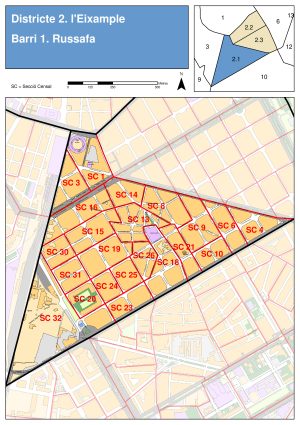 Plano del barrio de Ruzafa