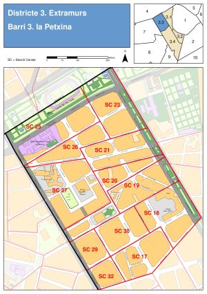 Plano del barrio de La Petxina