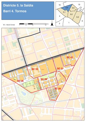 Plano del barrio de Tormos (Valencia)
