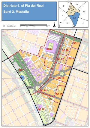 Plano del barrio de Mestalla