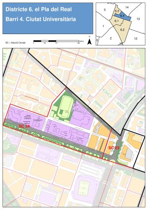 Plano del barrio de Ciudad Universitaria (Valencia)