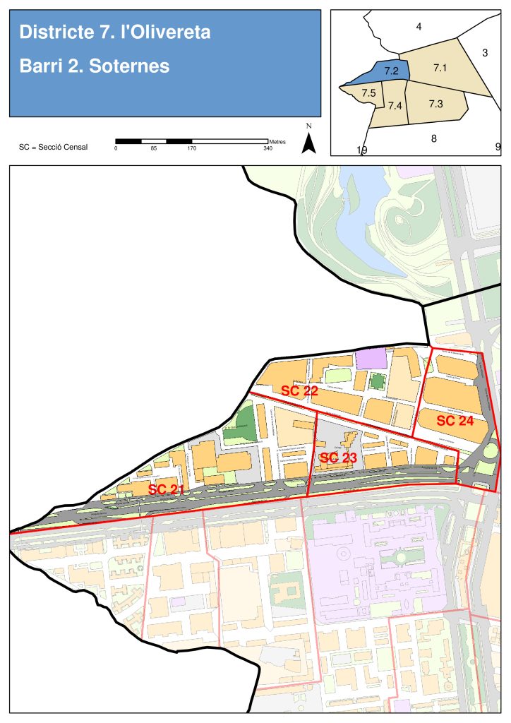Plano del barrio de Soternes.