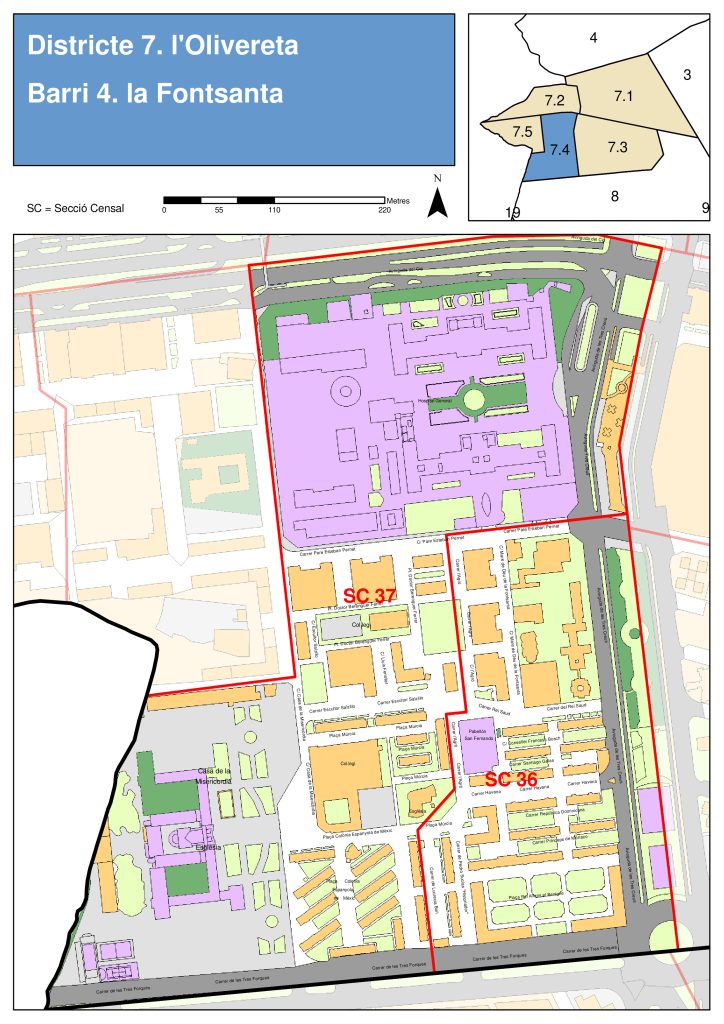 Plano del barrio de La Fuensanta.