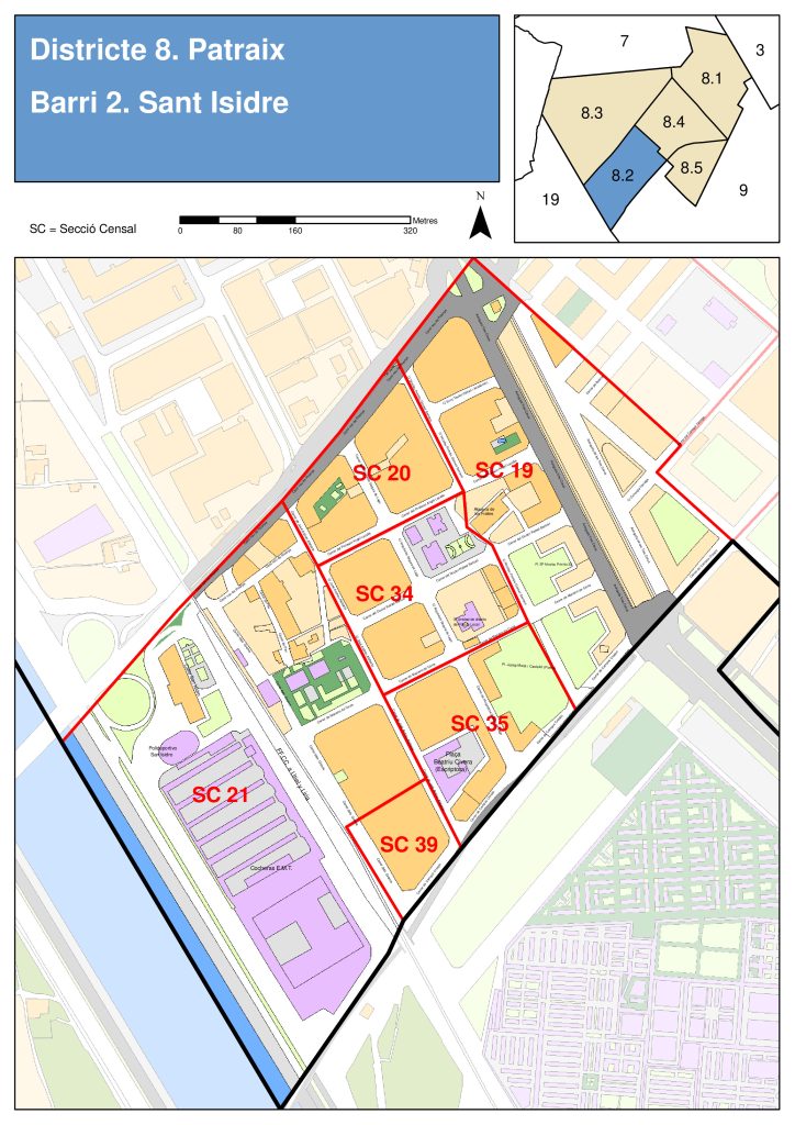Plano del barrio de San Isidro (Valencia).