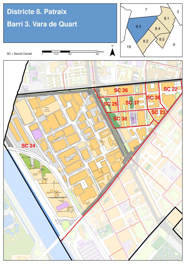 Plano del barrio de Vara de Quart.