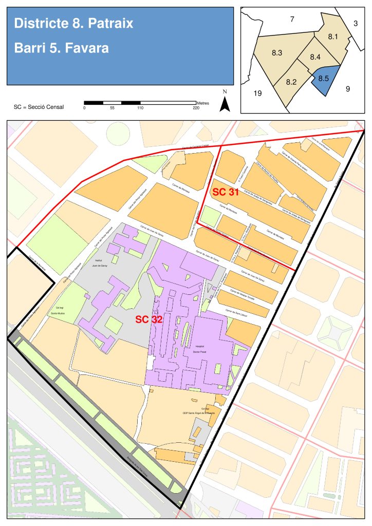 Plano del barrio de Favara (Valencia).