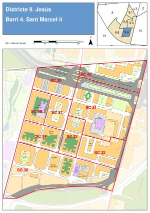 Plano del barrio de San Marcelino (Valencia)