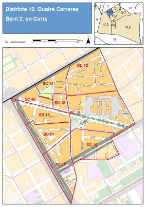 Plano del barrio de En Corts