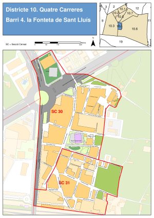 Plano del barrio de Fuente San Luis (Valencia)