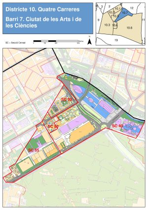 Plano del barrio de Ciudad de las Artes y las Ciencias
