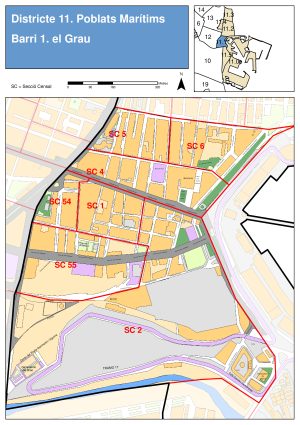 Plano del barrio del Grao (Valencia)
