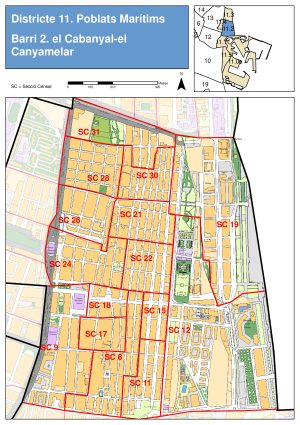 Plano del barrio de Cabañal-Cañamelar