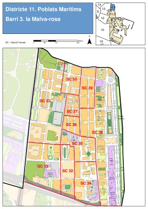 Plano del barrio de Malvarrosa (Valencia)