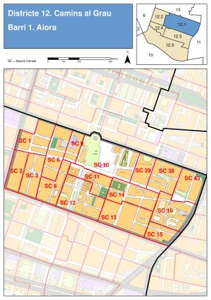 Plano del barrio de Ayora (Valencia)