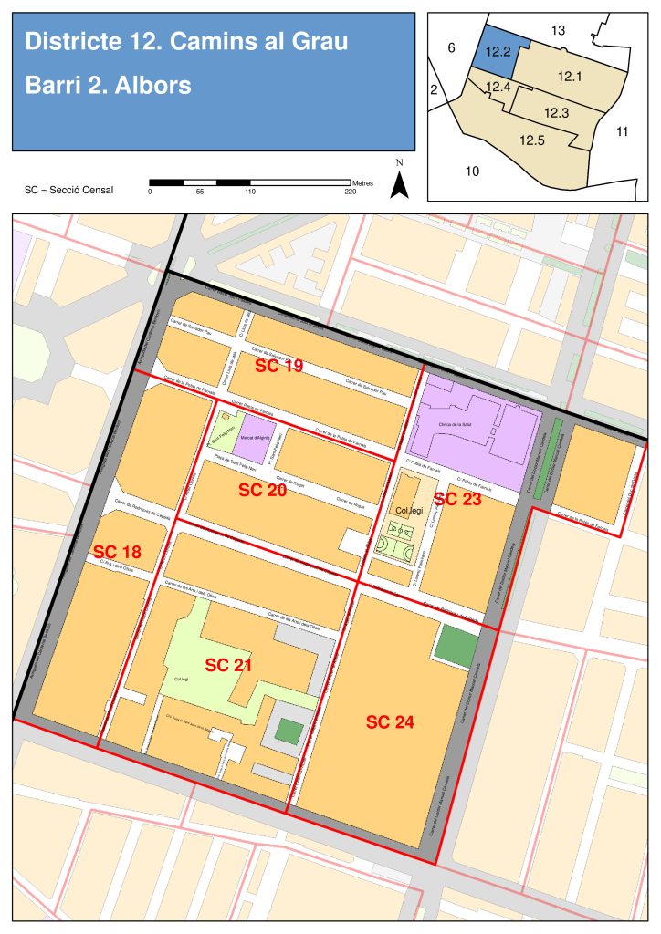Plano del barrio de Albors.